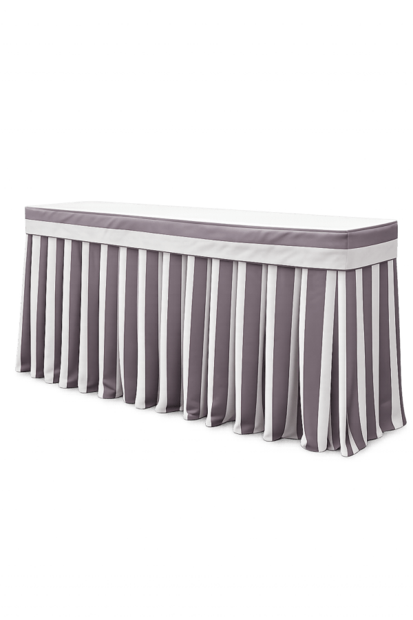 Tailored Bar Front: Grey & White Stripe