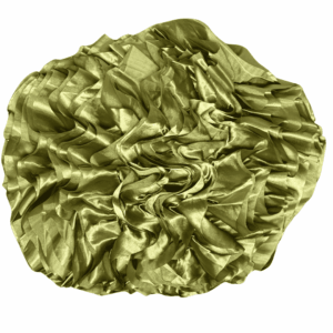 Green Satin Ruffle Pillow