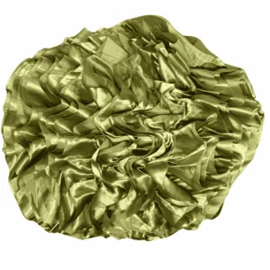 Green Satin Ruffle Pillow