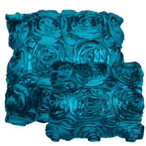 Teal Heirloom Rose Pillow