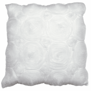 White Chiffon Heirloom Rose Pillow