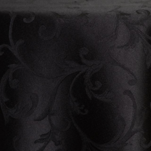 Classic Damask Tablecloth: Black
