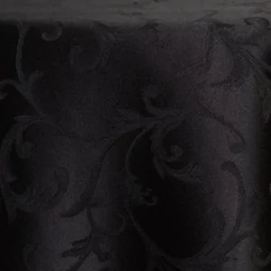 Classic Damask Tablecloth: Black