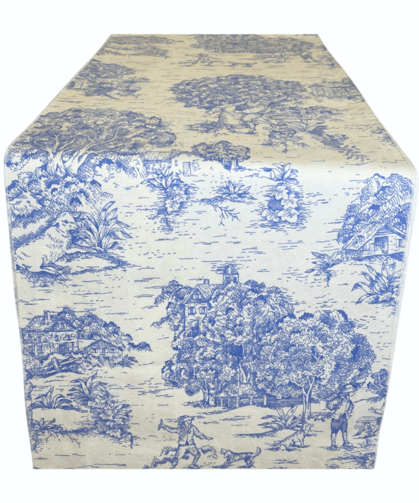 Blue / Ivory Toile Runner