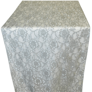 Grey Floral Lace Runner