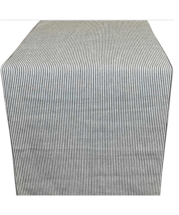 Grey / White Seersucker Runner