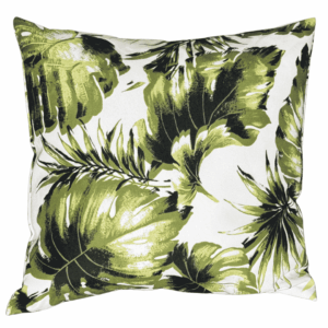 Green / Ivory Palm Leaf Pillow