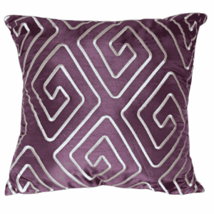 Lavender / Silver Greek Key Pillow