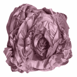 Lilac Satin Ruffle Rose Pillow