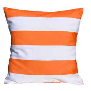 Orange / White Striped Pillow