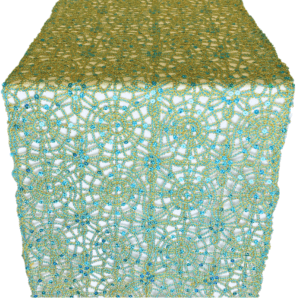 Turquoise / Gold Parisian Lace Runner