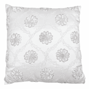 White Lace Embroidered Pillow