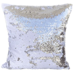 Silver/White Reversible Sequin Pillow