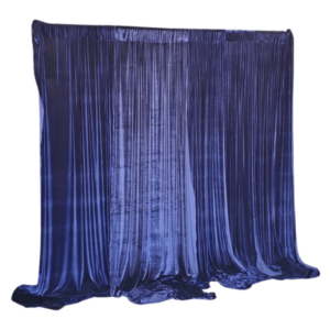 Navy Velvet Penne Drape