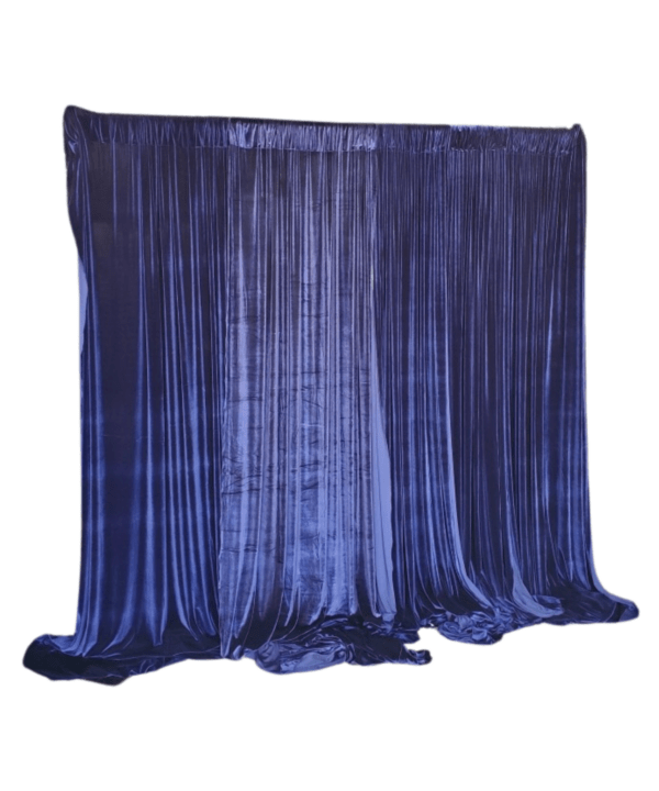 Navy Velvet Penne Drape