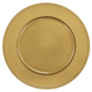 Acrylic Charger: Soft Gold Beaded