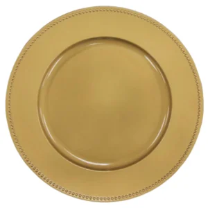 Acrylic Charger: Soft Gold Beaded