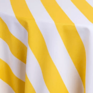 Striped Poplin Tablecloth: Sunshine Yellow / White