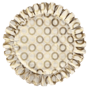 Ivory / Gold Rabanne Circles Pleated Placemat