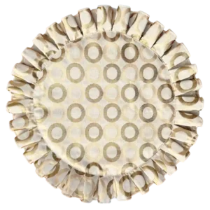 Ivory / Gold Rabanne Circles Pleated Placemat