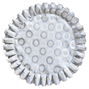Ivory / Silver Rabanne Circles Pleated Placemat