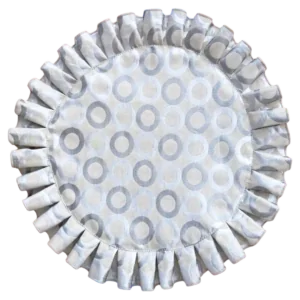 Ivory / Silver Rabanne Circles Pleated Placemat
